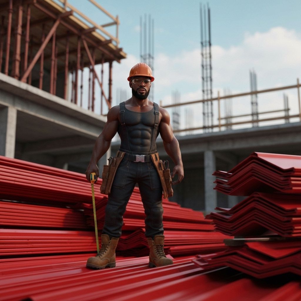 Professional roofing contractor illustration