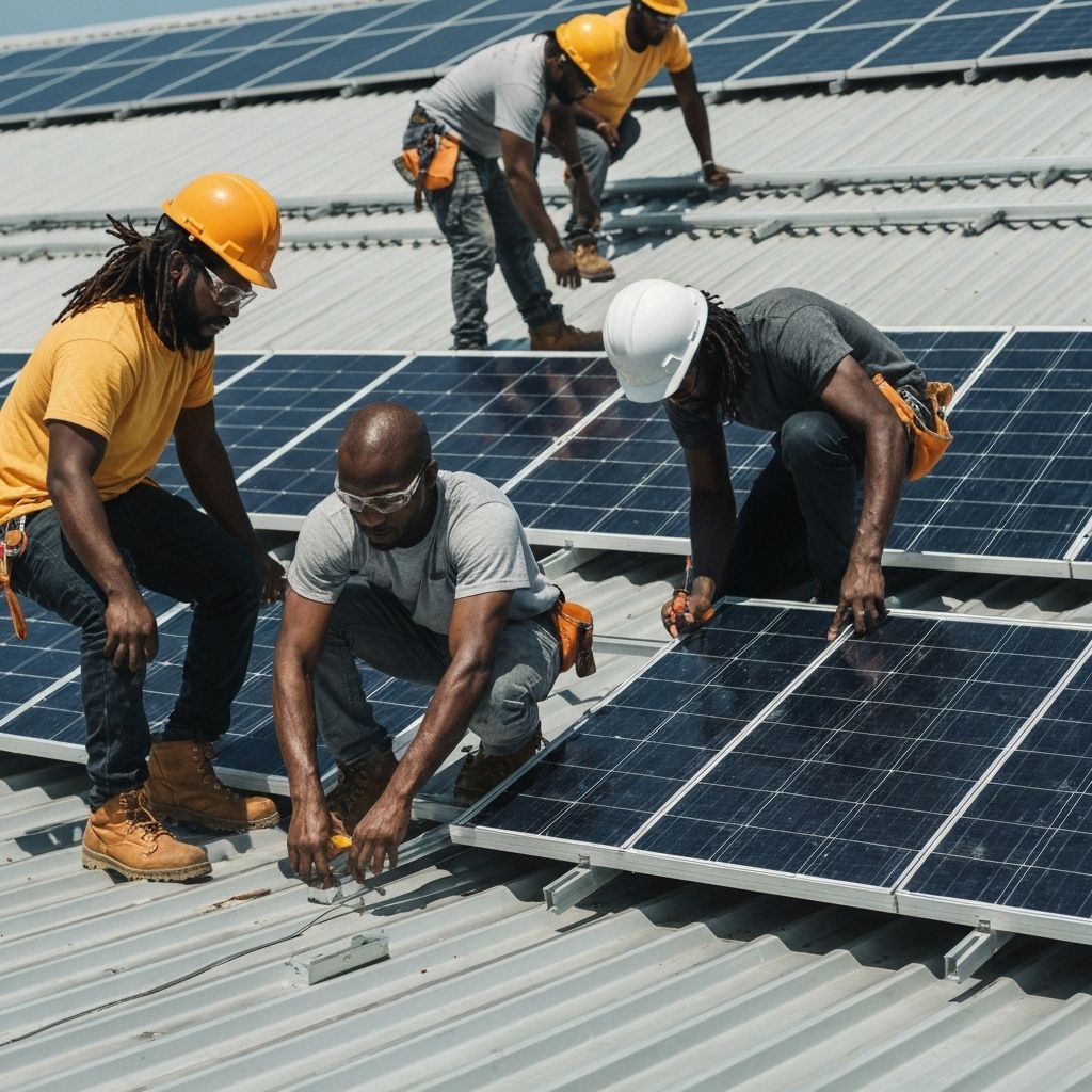 Professional roofing team at work